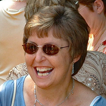 Liz at the wedding