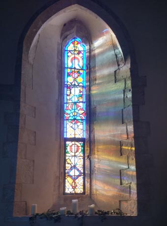 Inside the church at Chalton